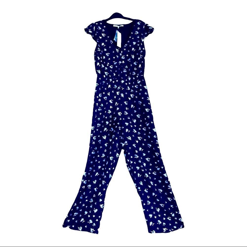 Collective Concepts Katie Cap sleeve jumpsuit medium New w/ tags Navy wide leg